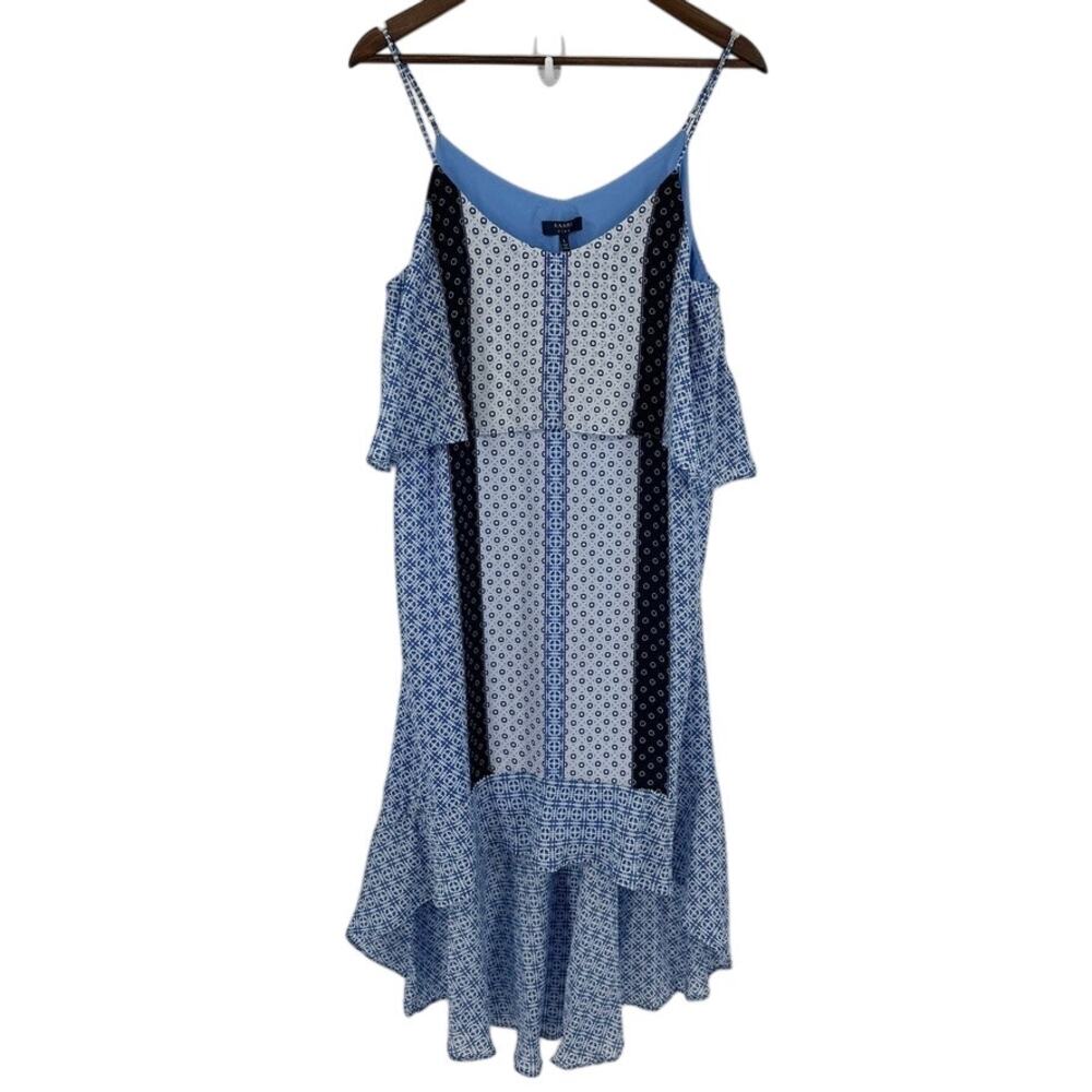 Kaari Blue Sun Dress‎ Womens Large NEW WITH TAGS Spaghetti Strap High Low Beach